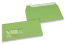 Apple green, coloured window envelopes, 110 x 220 mm (DL), window on the left, windowsize 45 x 90 mm, windowposition 20 mm from the left / 15 mm from the bottom, peal and seal closure, 120 gram coloured paper | Bestbuyenvelopes.ie