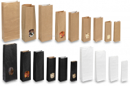 Block bottom paper bags -  brown, black and white, with and without window | Bestbuyenvelopes.ie